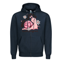 Navy snail progress is stil progress Zipper Hoodie - MaliasSmallBusiness