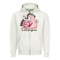 Oatmeal Heather snail progress is stil progress Zipper Hoodie - MaliasSmallBusiness
