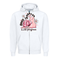 White snail progress is stil progress Zipper Hoodie - MaliasSmallBusiness