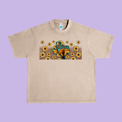 Texas Map Urban Heavy Tee Designed By Jahusdesignshop