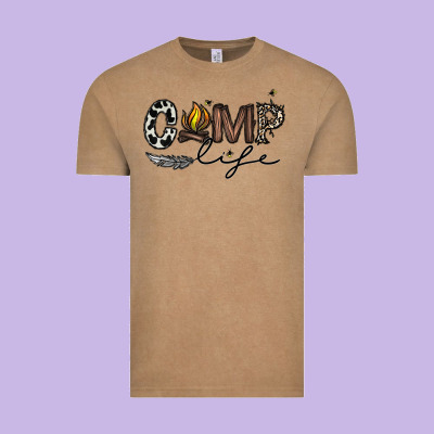 Camp Life Vintage Tee Designed By Cowhidedigitalart