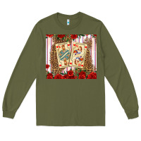 Army Green valentines day playing cards Long Sleeve Tee - AdoDesignShop