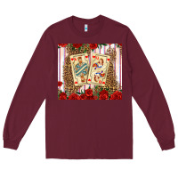 Burgundy valentines day playing cards Long Sleeve Tee - AdoDesignShop