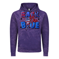 Cloud Purple Back the blue with lightning bolt 4th of july Vintage Hoodie - CowGirlArtShop