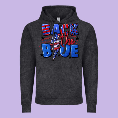 Back The Blue With Lightning Bolt 4th Of July Vintage Hoodie Designed By Cowgirlartshop