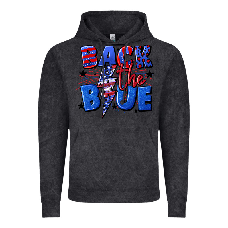 Back The Blue With Lightning Bolt 4th Of July Vintage Hoodie by CowGirlArtShop | Teevron