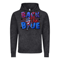 Vintage Black Back the blue with lightning bolt 4th of july Vintage Hoodie - CowGirlArtShop