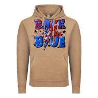 Vintage Coffee Back the blue with lightning bolt 4th of july Vintage Hoodie - CowGirlArtShop
