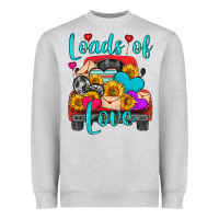 Heather Grey loads of love with truck Heavyweight Sweatshirt - HRA Design Shop