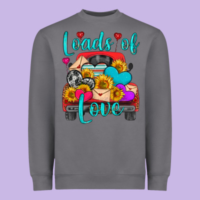 Loads Of Love With Truck Heavyweight Sweatshirt Designed By Hra Design Shop