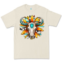 Bone Western bull skull sunflower Premium Tee - MaliasSmallBusiness