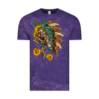 Cloud Purple indian headdress with pattern and sunflowers Vintage Tee - HRA Design Shop
