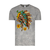 Cloud Rock indian headdress with pattern and sunflowers Vintage Tee - HRA Design Shop