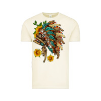 Vintage Arctic indian headdress with pattern and sunflowers Vintage Tee - HRA Design Shop
