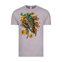 Vintage Zinc indian headdress with pattern and sunflowers Vintage Tee - HRA Design Shop