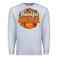 Heather Grey Thankful Mama Premium Sweatshirt - MaliasSmallBusiness