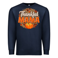 Navy Thankful Mama Premium Sweatshirt - MaliasSmallBusiness