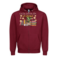 Burgundy cozy bookish weekend Zipper Hoodie - MaliasSmallBusiness
