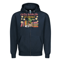 Navy cozy bookish weekend Zipper Hoodie - MaliasSmallBusiness