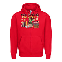 Red cozy bookish weekend Zipper Hoodie - MaliasSmallBusiness
