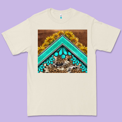 Western  Sunflower Turquise Gemstone  Tumbler Premium Tee Designed By Barkaloodesign