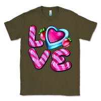 Army Green love with strawberry candy Classic Tee - AdoDesignShop