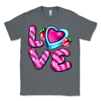 Charcoal Heather love with strawberry candy Classic Tee - AdoDesignShop