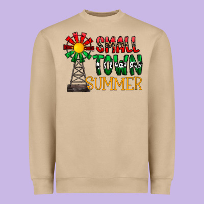 Small Town Summer Heavyweight Sweatshirt Designed By Cowhidedigitalart