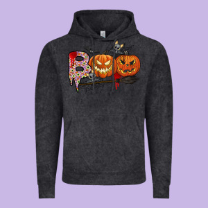 Boo Vintage Hoodie Designed By Cowhidedigitalart