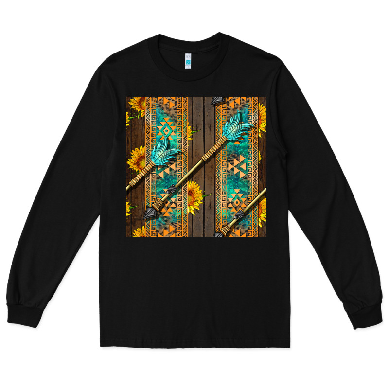 Aztec And Sunflowers Long Sleeve Tee by BundleAndBundleShop | Teevron