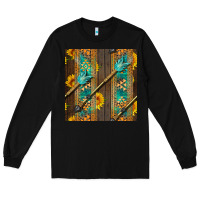 Black aztec and sunflowers Long Sleeve Tee - BundleAndBundleShop