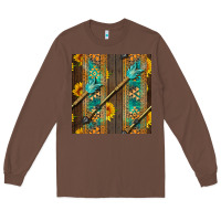 Chestnut aztec and sunflowers Long Sleeve Tee - BundleAndBundleShop