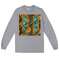 Heather Grey aztec and sunflowers Long Sleeve Tee - BundleAndBundleShop