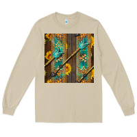 Mushroom aztec and sunflowers Long Sleeve Tee - BundleAndBundleShop