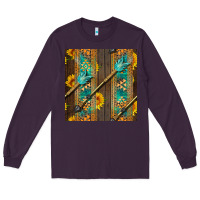 Plum aztec and sunflowers Long Sleeve Tee - BundleAndBundleShop