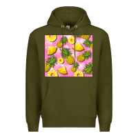 Army Green pink pineapple Premium Hoodie - BarkalooDesign
