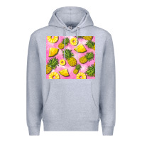 Heather Grey pink pineapple Premium Hoodie - BarkalooDesign
