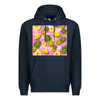 Navy pink pineapple Premium Hoodie - BarkalooDesign