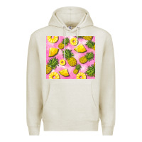 Oatmeal Heather pink pineapple Premium Hoodie - BarkalooDesign