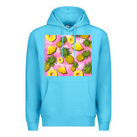 Ocean Blue pink pineapple Premium Hoodie - BarkalooDesign