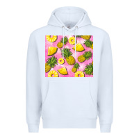 White pink pineapple Premium Hoodie - BarkalooDesign