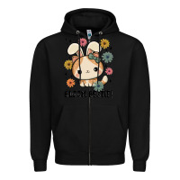 Black bloom bestie cat Zipper Hoodie - MaliasSmallBusiness