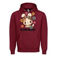 Burgundy bloom bestie cat Zipper Hoodie - MaliasSmallBusiness