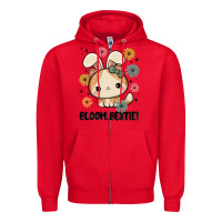 Red bloom bestie cat Zipper Hoodie - MaliasSmallBusiness