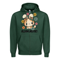 Sports Green bloom bestie cat Zipper Hoodie - MaliasSmallBusiness