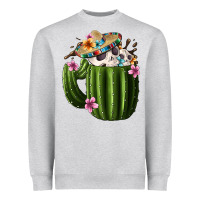 Heather Grey day of the dead mexican cactus Heavyweight Sweatshirt - FaDigitalArtStudio
