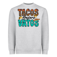 Heather Grey tacos before vatos Heavyweight Sweatshirt - RacoonDesign