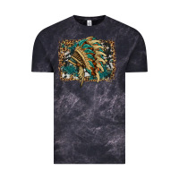 Cloud Black indian headdress with background Vintage Tee - HRA Design Shop