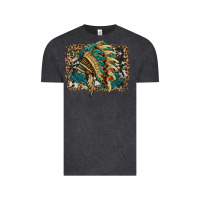 Vintage Black indian headdress with background Vintage Tee - HRA Design Shop