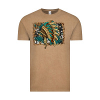 Vintage Coffee indian headdress with background Vintage Tee - HRA Design Shop